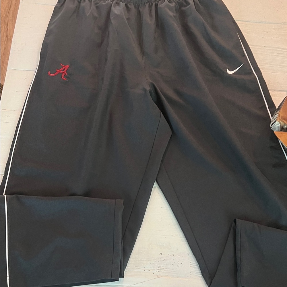 Nike Grey Track Pants with Red and White Accents University of Alabama